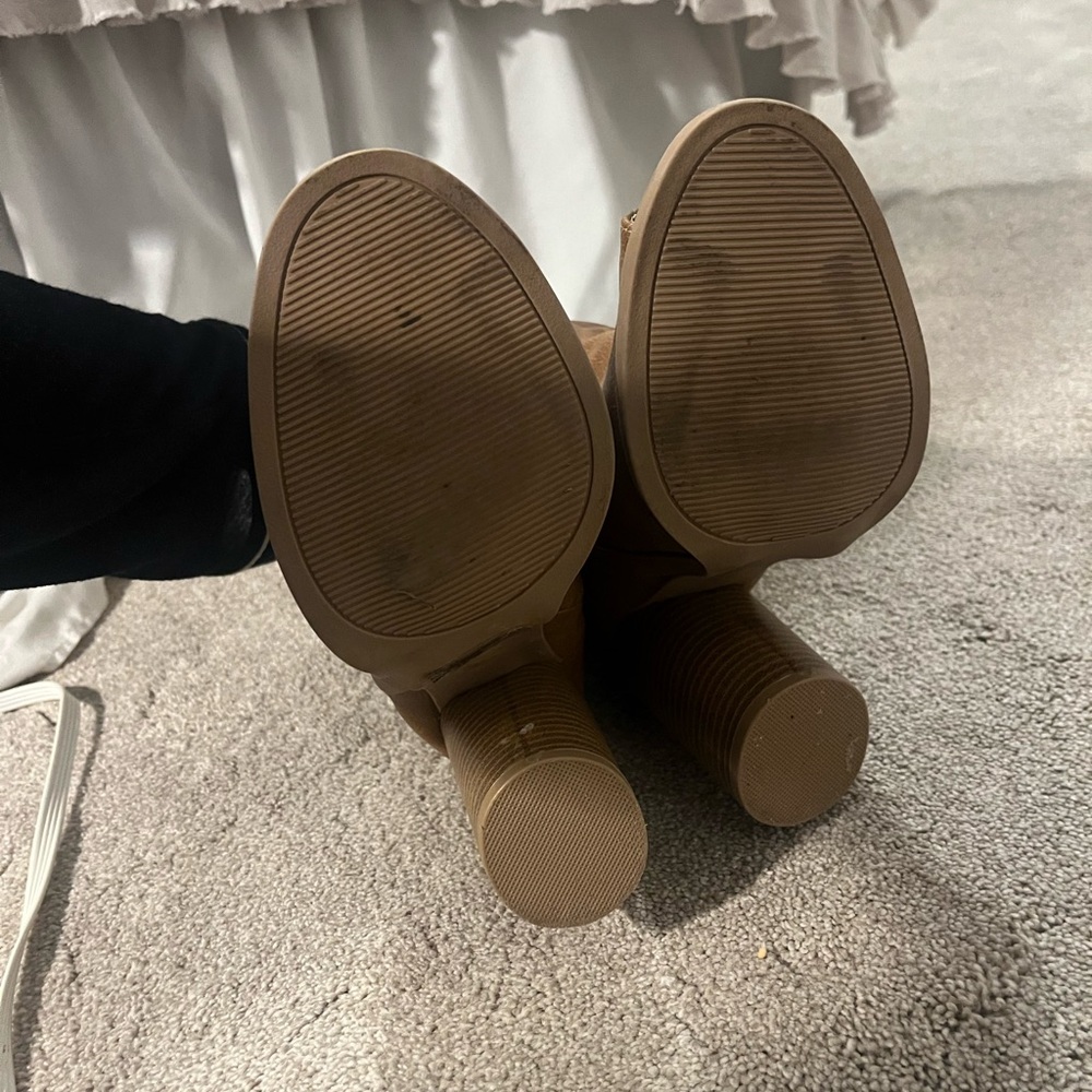 Altar'd State Tan Peep-Toe Ankle Booties - Picture 9 of 9